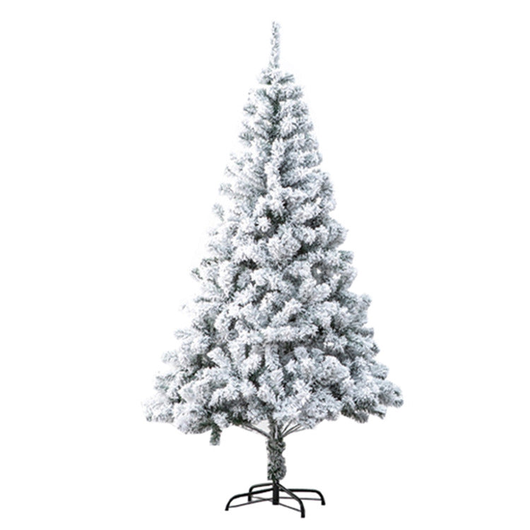 Christmas White Snow Spray Flocking Christmas Tree Simulation Artificial Cedar Tree Blue Encryption Package Pvc Christmas Tree