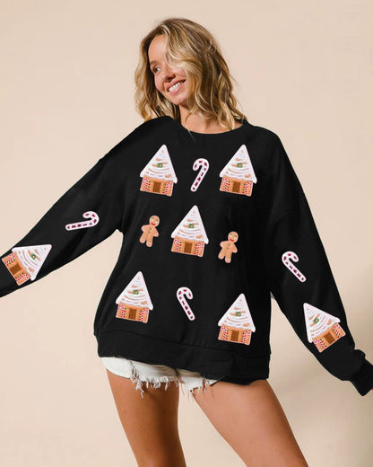 Autumn And Winter New European And American Christmas House Sequined Sweater