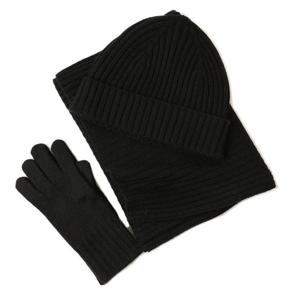 New Wool Scarf Hat Gloves Three Piece Set For Women