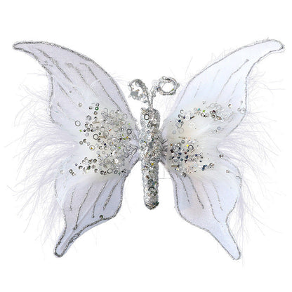 New Fabric Christmas Butterfly DIY Christmas Scene Layout Props Christmas Decorations Simulated Butterfly
