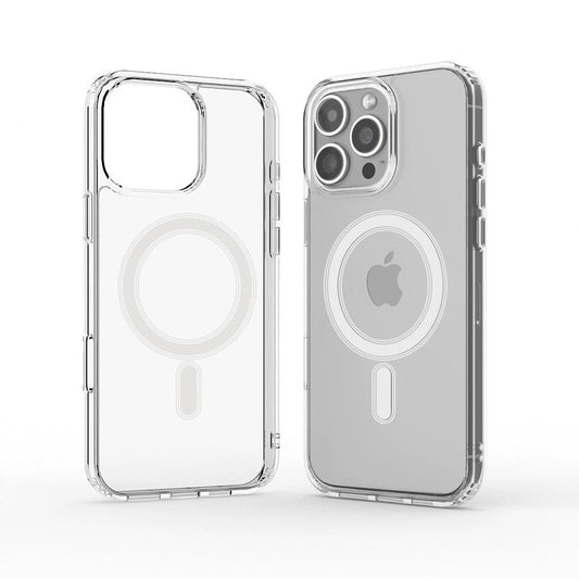 Suitable For Iphone17 Apple 16Promax Anti-Fall Magsafe Protective Cover Transparent 13/14 Magnetic Phone Case