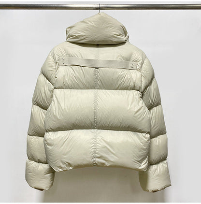 Temperament Commuter White Duck Down Zipper Stand-up Collar